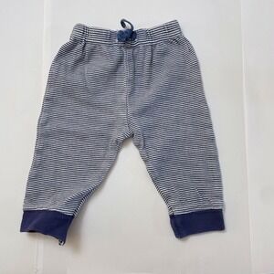 Wan-A-Beez Baby Jogger Sweats Navy Blue White Striped Elastic Waist Size 3-6 M